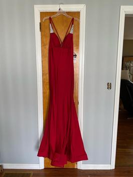 Blush Prom Red Size 6 Train $300 50 Off Straight Dress on Queenly