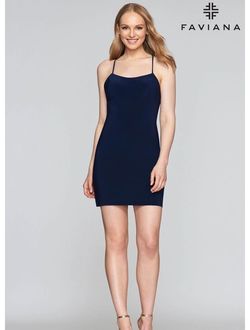 Faviana Blue Size 12 Plus Size 50 Off $300 Cocktail Dress on Queenly