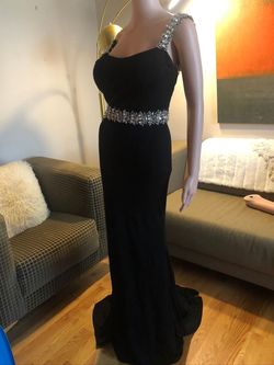 Ashley Lauren Black Tie Size 2 Floor Length 50 Off Straight Dress on Queenly