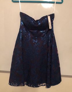 Minuet Blue Size 2 Free Shipping Midi Strapless Cocktail Dress on Queenly