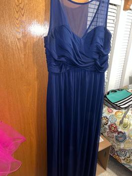 David's Bridal Blue Size 8 Floor Length Military A-line Dress on Queenly
