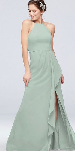 David's Bridal Green Size 0 Wedding Guest Olive Straight Dress on Queenly