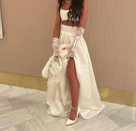 Custom -Virgil Albloh off white White Size 0 Custom Floor Length 50 Off Side slit Dress on Queenly