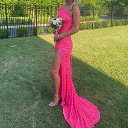 Ashley Lauren Pink Size 0 Pageant Corset Euphoria Side slit Dress on Queenly