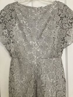Lauren Ralph Lauren Silver Size 2 Sleeves $300 Straight Dress on Queenly