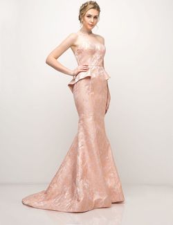 Color peach Multicolor Size 6 Strapless Train Mermaid Dress on Queenly