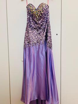 Blush Prom Purple Size 8 Corset Side slit Dress on Queenly