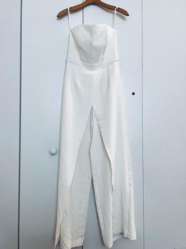 White house black market White Size 4 Summer Jumpsuit Dress on Queenly