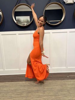 Orange Size 8 A-line Dress on Queenly