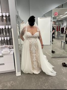 David's Bridal Nude Size 18 Plus Size Midi Cocktail Dress on Queenly