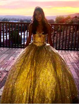 Gold Size 2 Ball gown on Queenly