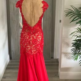 Mac Duggal Red Size 4 Backless Pageant Side slit Dress on Queenly