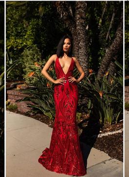 Alamour the Label Red Size 4 Cut Out $300 Mermaid Dress on Queenly