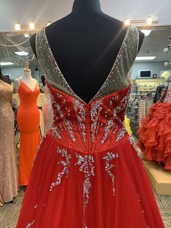Style 17277 Envious Couture Red Size 20 Floor Length Tall Height Pageant Ball gown on Queenly