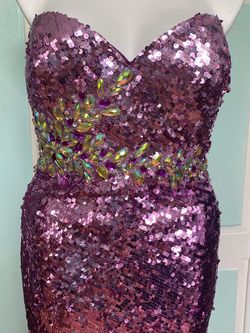 Night Moves Purple Size 22 Sequin Sweetheart $300 Straight Dress on Queenly
