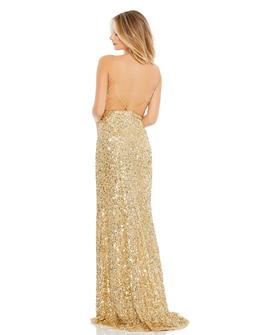 Style 10704 Mac Duggal Gold Size 10 Spaghetti Strap Sequin Polyester Straight Dress on Queenly