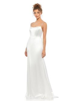 Style 12428 Mac Duggal White Size 0 Polyester Floor Length Sequin Military Straight Dress on Queenly