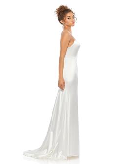Style 12428 Mac Duggal White Size 12 Floor Length Sequin Military Straight Dress on Queenly