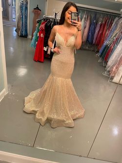 Sherri Hill Gold Size 4 Short Height Mermaid Dress on Queenly