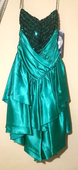 Zum Zum Green Size 4 Sequin Teal Prom Cocktail Dress on Queenly
