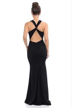 Style 5180 Lenovia Black Size 18 Plus Size Keyhole Side slit Dress on Queenly