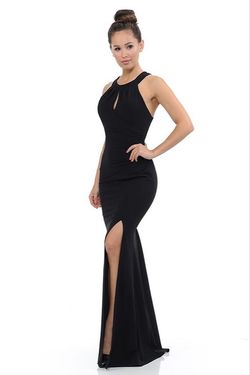 Style 5180 Lenovia Black Size 18 Floor Length Side slit Dress on Queenly