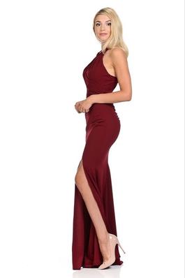 Style 5180 Lenovia Red Size 10 $300 Keyhole Side slit Dress on Queenly
