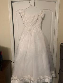 Lady Eleanor White Size 6 Floor Length 50 Off Sequin Ball gown on Queenly