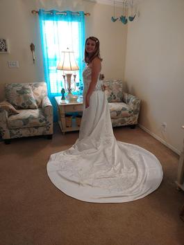 David's Bridal Multicolor Size 18 Polyester Jewelled 70 Off Floor Length A-line Dress on Queenly