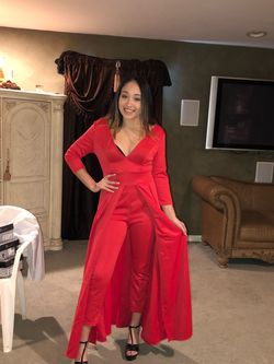 Red Size 6 Jumpsuit Dress on Queenly