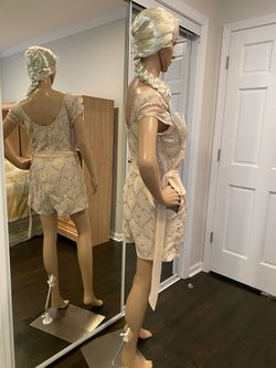 SHAIL K Nude Size 10 Prom, Formal Floor Length Sequin Euphoria Summer Jumpsuit Dress on Queenly