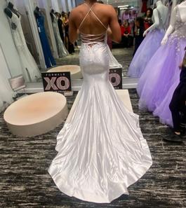 Sherri Hill White Size 6 Jewelled Spaghetti Strap Pageant Winter Formal Straight Dress on Queenly