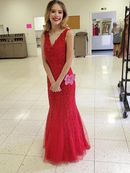 Sherri Hill Red Size 0 Sheri Hill Pageant Winter Formal Sorority Formal Homecoming Mermaid Dress on Queenly