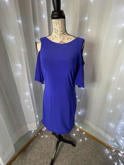 Blush Prom Blue Size 10 Midi $300 Interview Cocktail Dress on Queenly