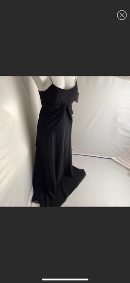 Armani Collezioni Black Tie Size 6 Spaghetti Strap Silk Straight Dress on Queenly