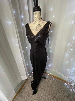 Plantinum Black Size 8 Sequin 50 Off Side slit Dress on Queenly