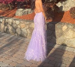 Amarra Purple Size 0 Sequin Short Height Corset Straight Dress on Queenly