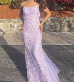 Amarra Purple Size 0 Sequin Short Height Corset Straight Dress on Queenly