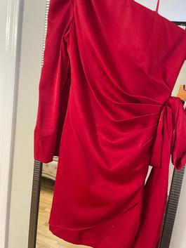 Aidan mattox Red Size 4 $300 Satin Cocktail Dress on Queenly
