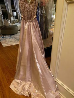 Rachel Allan Nude Size 0 Rachel Allen Jewelled Homecoming Prom Floor Length Straight Dress on Queenly