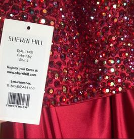Sherri Hill Red Size 2 Side slit Dress on Queenly