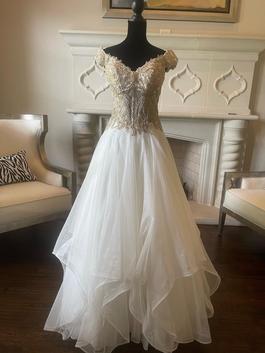 Sherri Hill White Size 4 Sequin Ball gown on Queenly