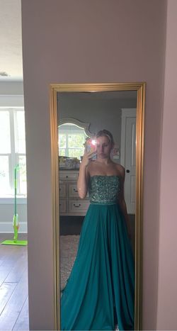 Sherri Hill Green Size 4 Floor Length Beaded Top 50 Off A-line Dress on Queenly