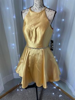 Jovani Gold Size 10 Euphoria Party Midi $300 Cocktail Dress on Queenly
