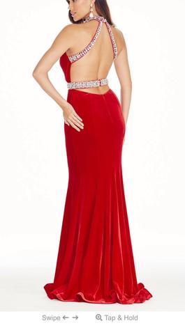 Ashley Lauren Red Size 8 Medium Height $300 Velvet Military Straight Dress on Queenly