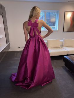 Jovani Pink Size 6 Floor Length Plunge Black Tie Ball gown on Queenly