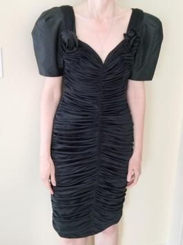 Morton Myles Black Size 6 Midi Cocktail Dress on Queenly