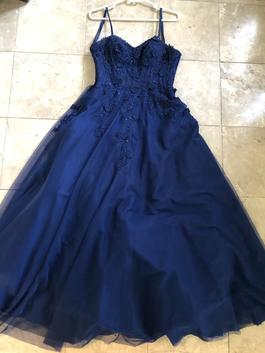 Xscape Blue Size 4 50 Off Sequin Ball gown on Queenly