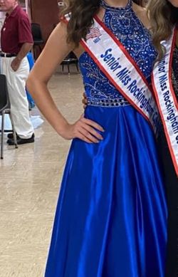 Sherri Hill Royal Blue Size 2 Jewelled Ball gown on Queenly