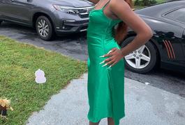 Miss circle Green Size 2 $300 Floor Length 50 Off Side slit Dress on Queenly
